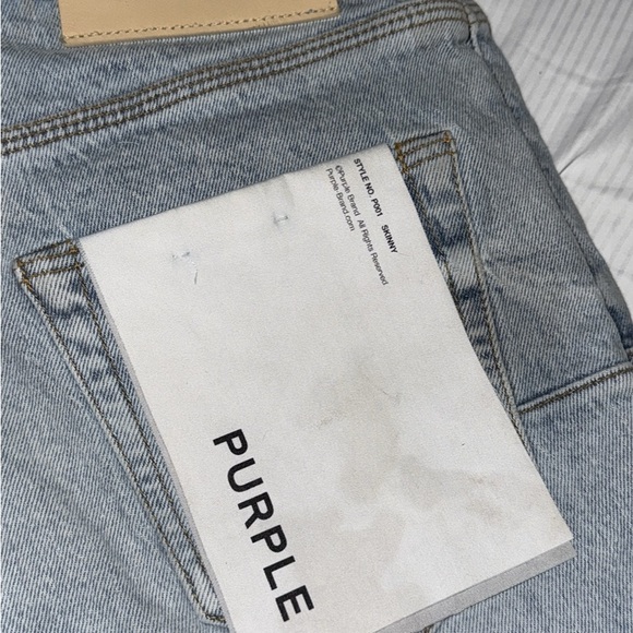 Purple Men's Skinny Jeans - Light Blue - Picture 1 of 5